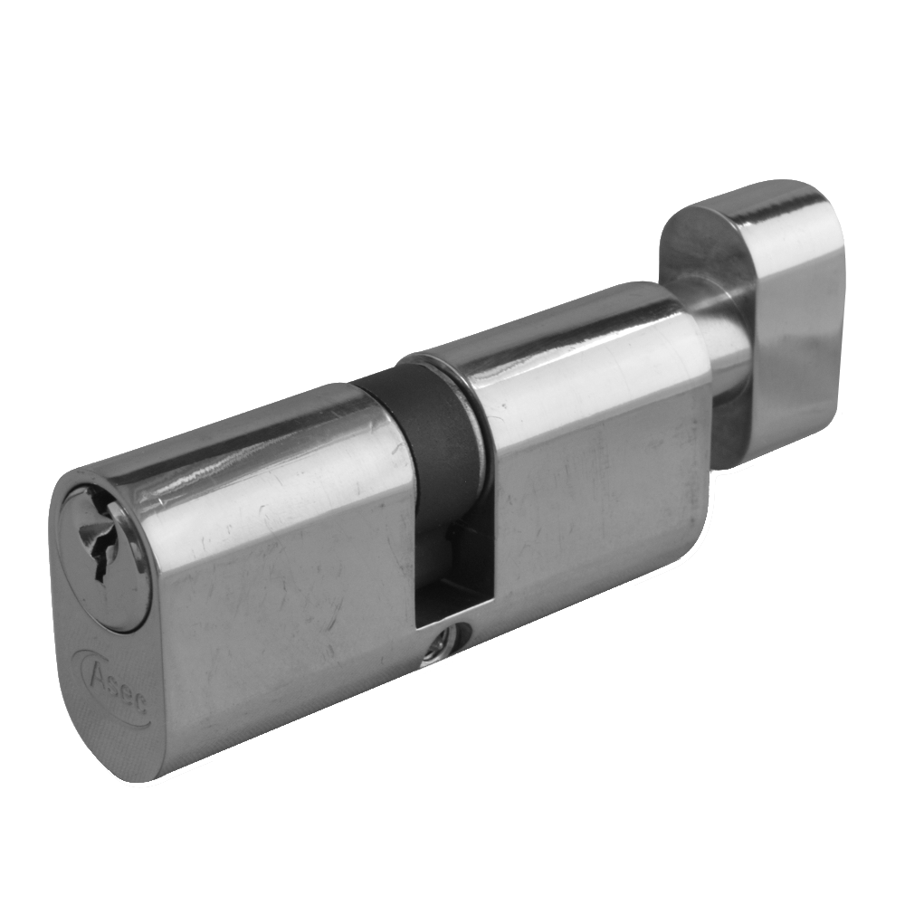 ASEC 6-Pin Oval Key & Turn Cylinder 70mm 35/T35 30/10/T30 Keyed To Differ Pro - Nickel Plated