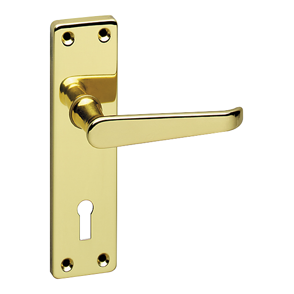 ASEC URBAN Classic Victorian Lever on Plate Lock Door Furniture Pro - Polished Brass
