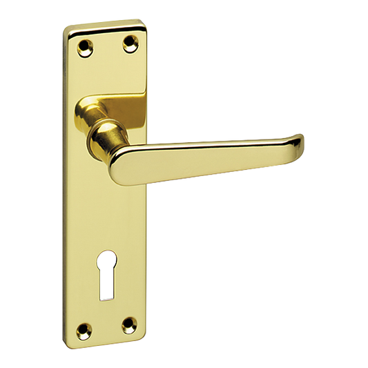 ASEC URBAN Classic Victorian Lever on Plate Lock Door Furniture Pro - Polished Brass