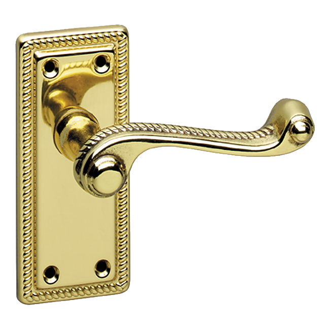 ASEC URBAN Classic Georgian Short Latch Lever on Plate Door Furniture Pro - Polished Brass