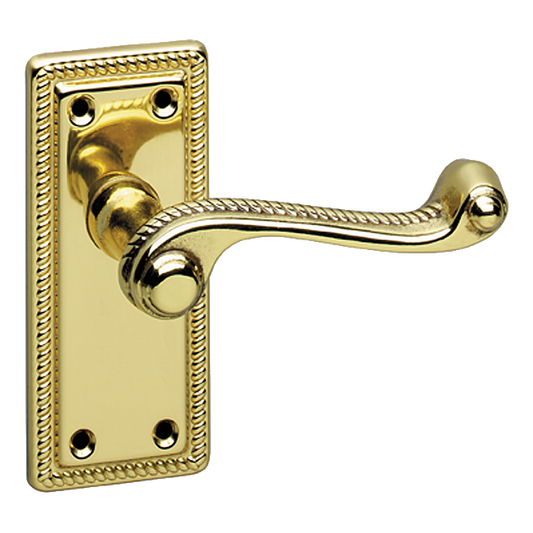 ASEC URBAN Classic Georgian Short Latch Lever on Plate Door Furniture Pro - Polished Brass
