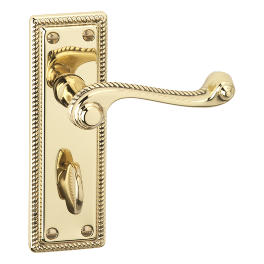 ASEC URBAN Classic Georgian Bathroom Lever on Plate Door Furniture Pro - Polished Brass