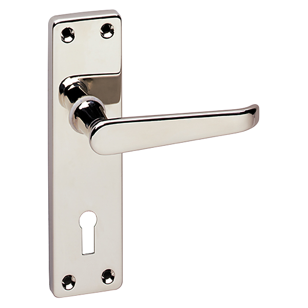 ASEC URBAN Classic Victorian Lever on Plate Lock Door Furniture Pro - Polished Nickel