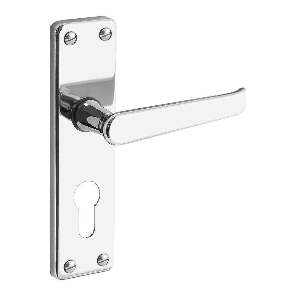 ASEC URBAN Classic Victorian Euro Lever on Plate Door Furniture Pro - Polished Nickel