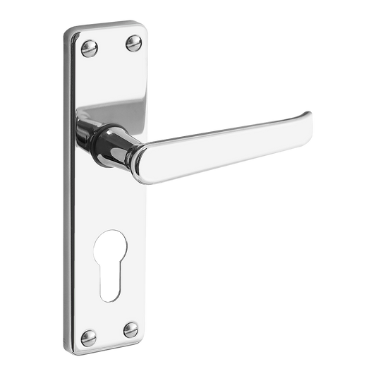ASEC URBAN Classic Victorian Euro Lever on Plate Door Furniture Pro - Polished Nickel