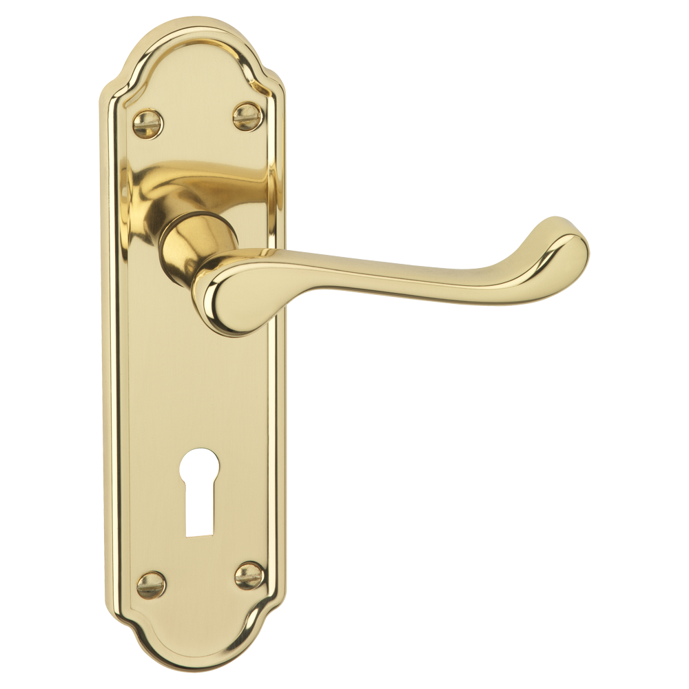 ASEC URBAN San Francisco Lever on Plate Lock Door Furniture Pro - Polished Brass