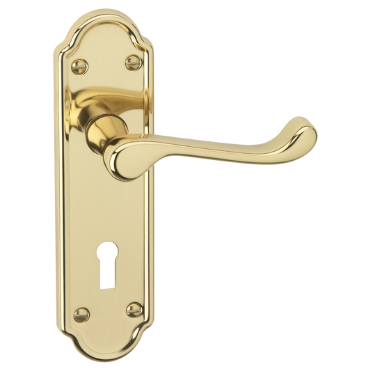 ASEC URBAN San Francisco Lever on Plate Lock Door Furniture Pro - Polished Brass