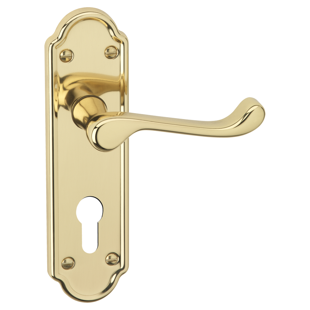 ASEC URBAN San Francisco Euro Lever on Plate Door Furniture Pro - Polished Brass