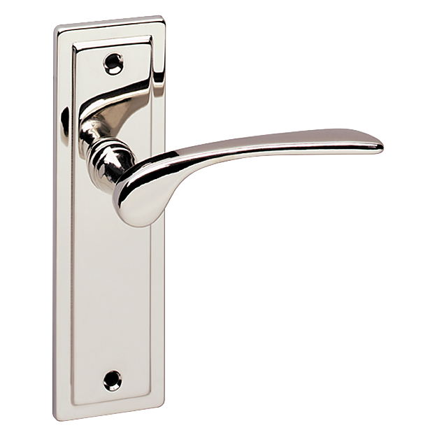ASEC URBAN New York Lever on Plate Latch Door Furniture Pro - Polished Nickel