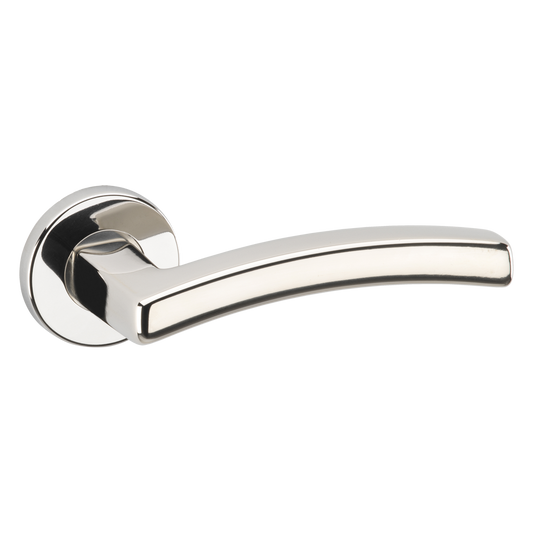 ASEC URBAN Chicago Lever on Round Rose Door Furniture Pro - Polished Nickel