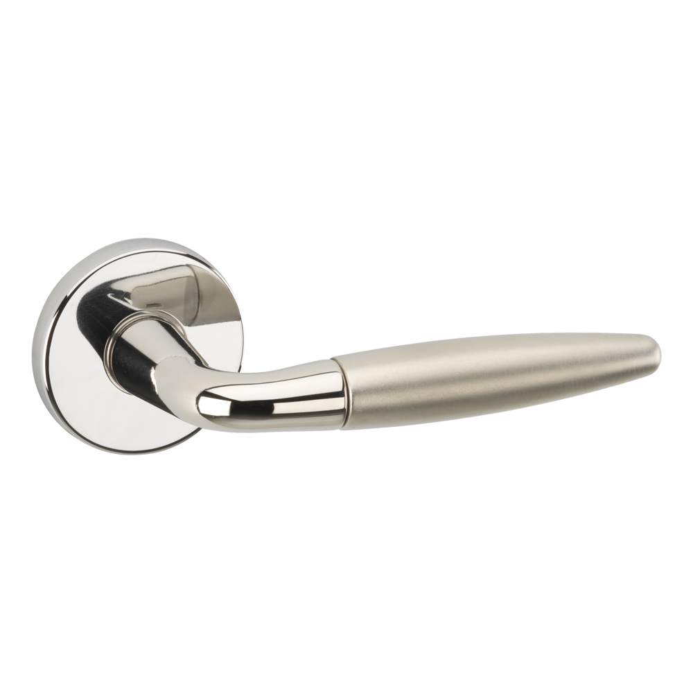 ASEC URBAN Los Angeles Lever on Round Rose Door Furniture Pro - Polished Nickel