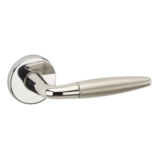 ASEC URBAN Los Angeles Lever on Round Rose Door Furniture Pro - Polished Nickel