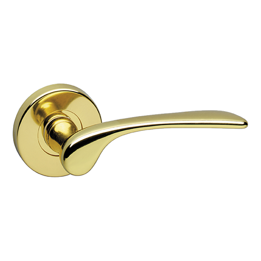 ASEC URBAN New York Round Lever on Rose Door Furniture Pro - Polished Brass