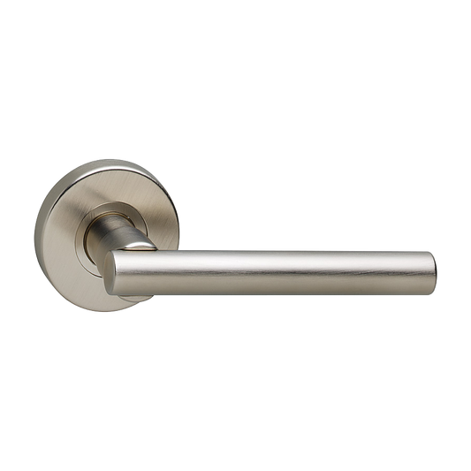 ASEC URBAN Denver Lever on Round Rose Door Furniture Pro - Satin Nickel