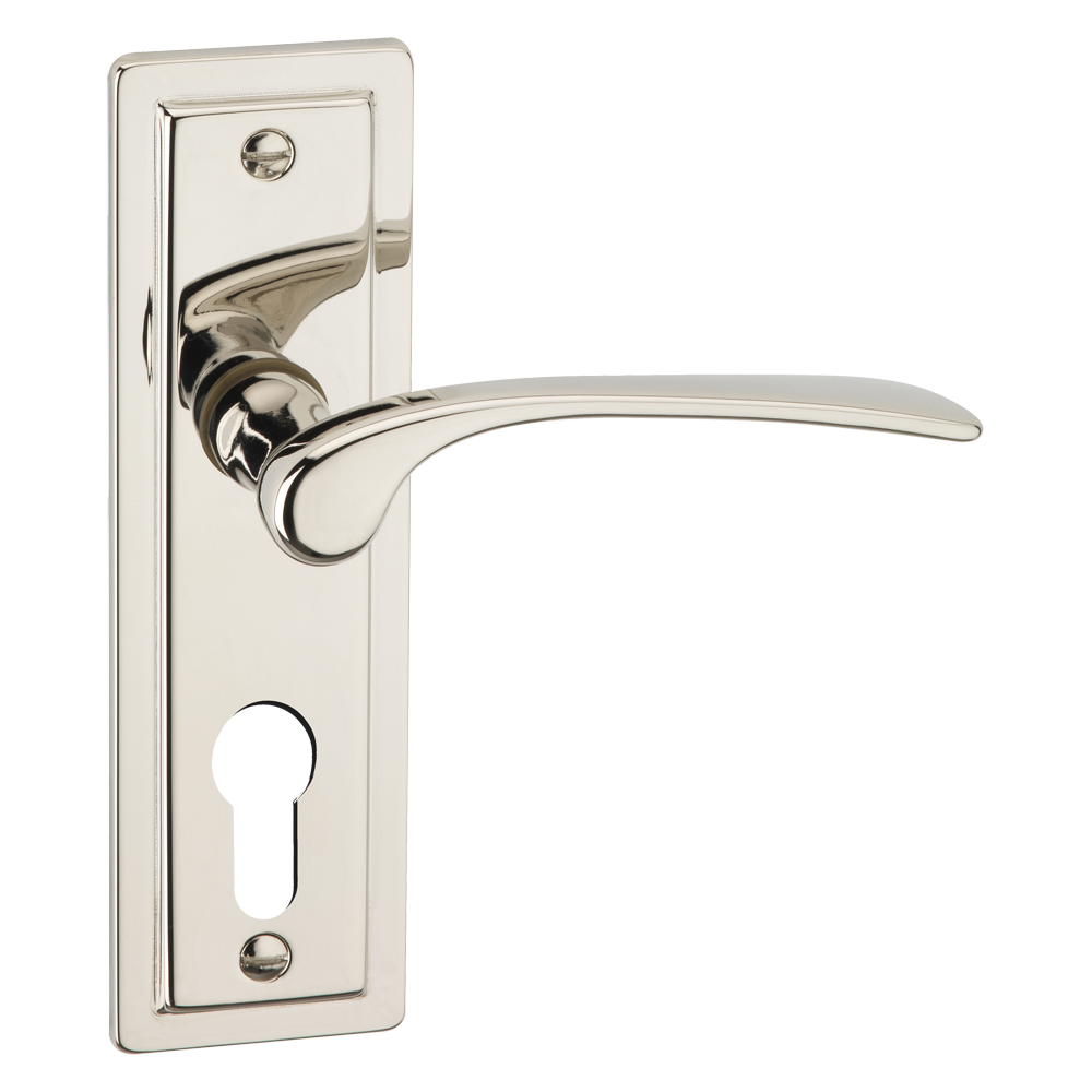 ASEC URBAN New York Euro Lever on Plate Door Furniture Pro - Polished Nickel