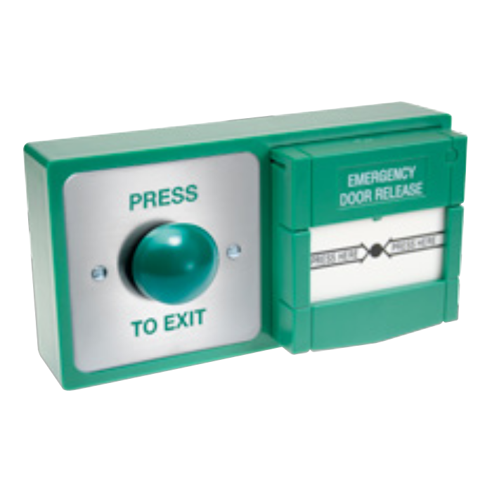 ASEC Combined Exit Button and Call Point DBB-22-04-G - Green