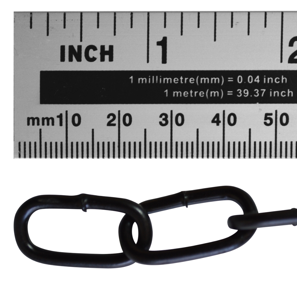 ASEC Steel Welded Chain Black 2.5m Length 3mm x 21mm 2.5m - Black