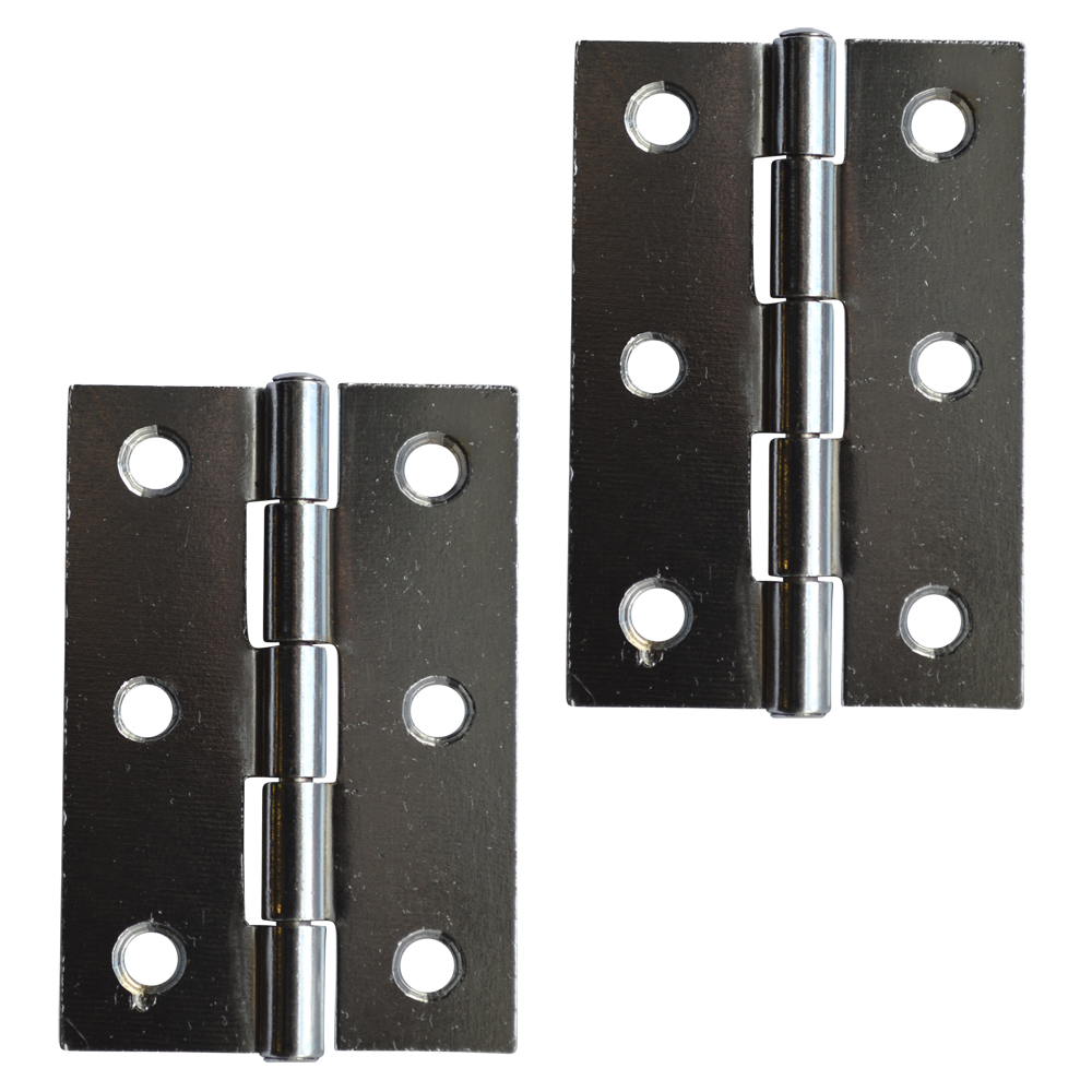 ASEC Steel Butt Hinges 75mm - Polished Chrome