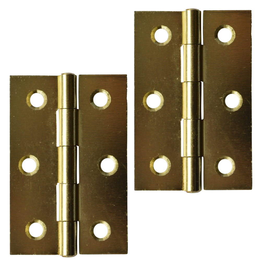 ASEC Steel Butt Hinges 75mm - Electro Brass