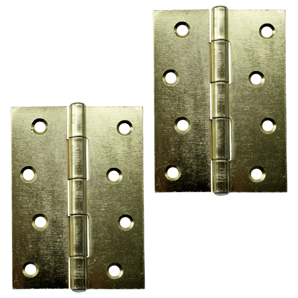 ASEC Steel Butt Hinges 100mm - Electro Brass
