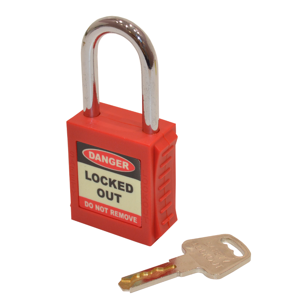 ASEC Safety Lockout Tagout Padlock Red
