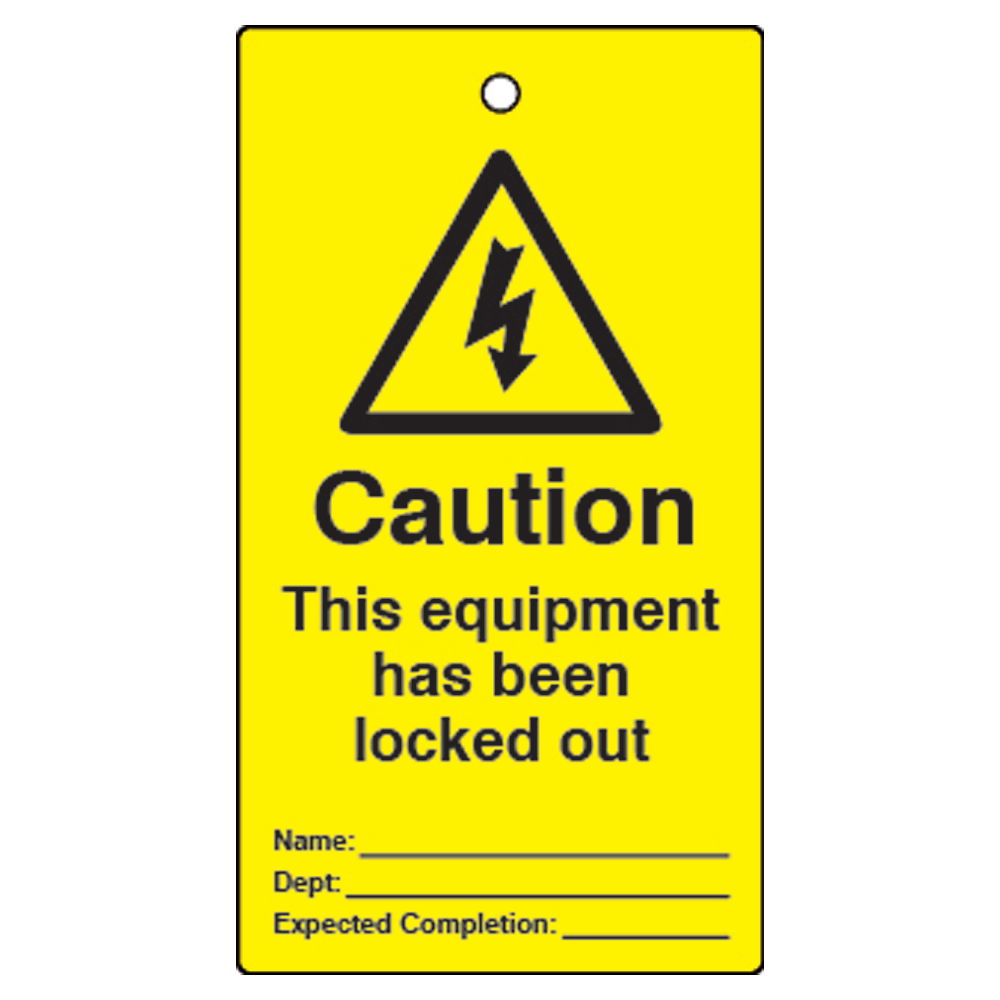 ASEC Lockout Tagout Tags This Equipment Has Been Locked Out Pack of 10 Pack of 10 - Yellow