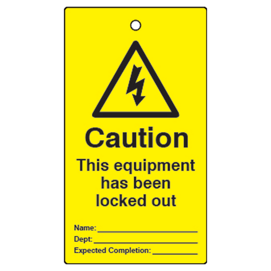 ASEC Lockout Tagout Tags This Equipment Has Been Locked Out Pack of 10 Pack of 10 - Yellow