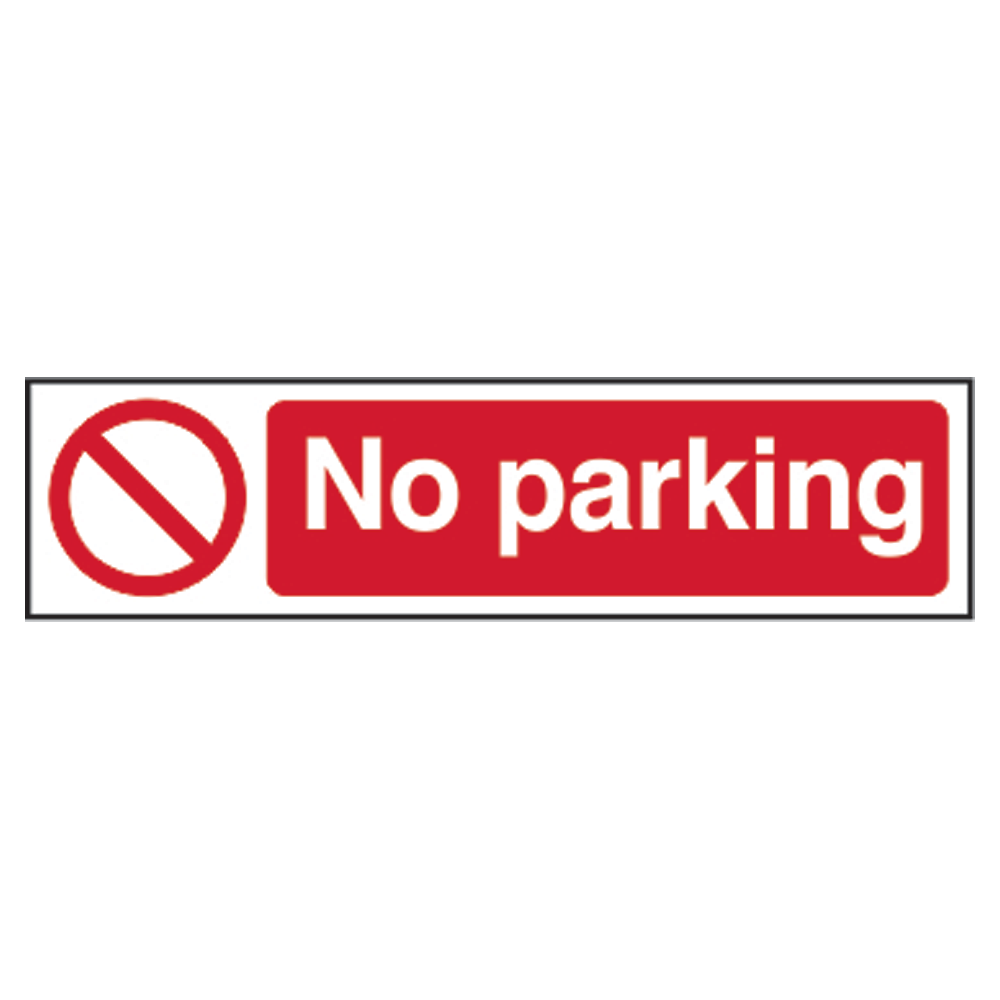 ASEC No Parking Sign 200mm x 50mm 200mm x 50mm - Red & White