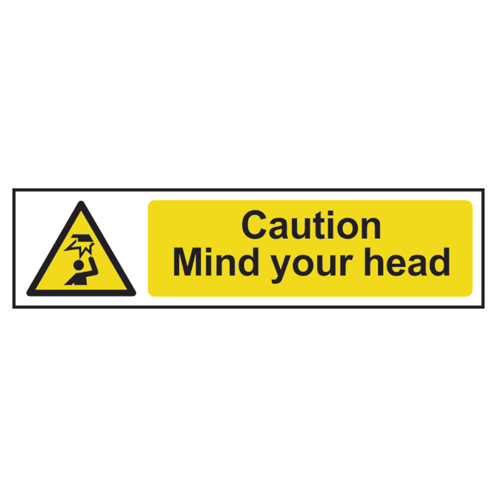 ASEC Caution Mind Your Head Sign 200mm x 50mm 200mm x 50mm - Black & Yellow