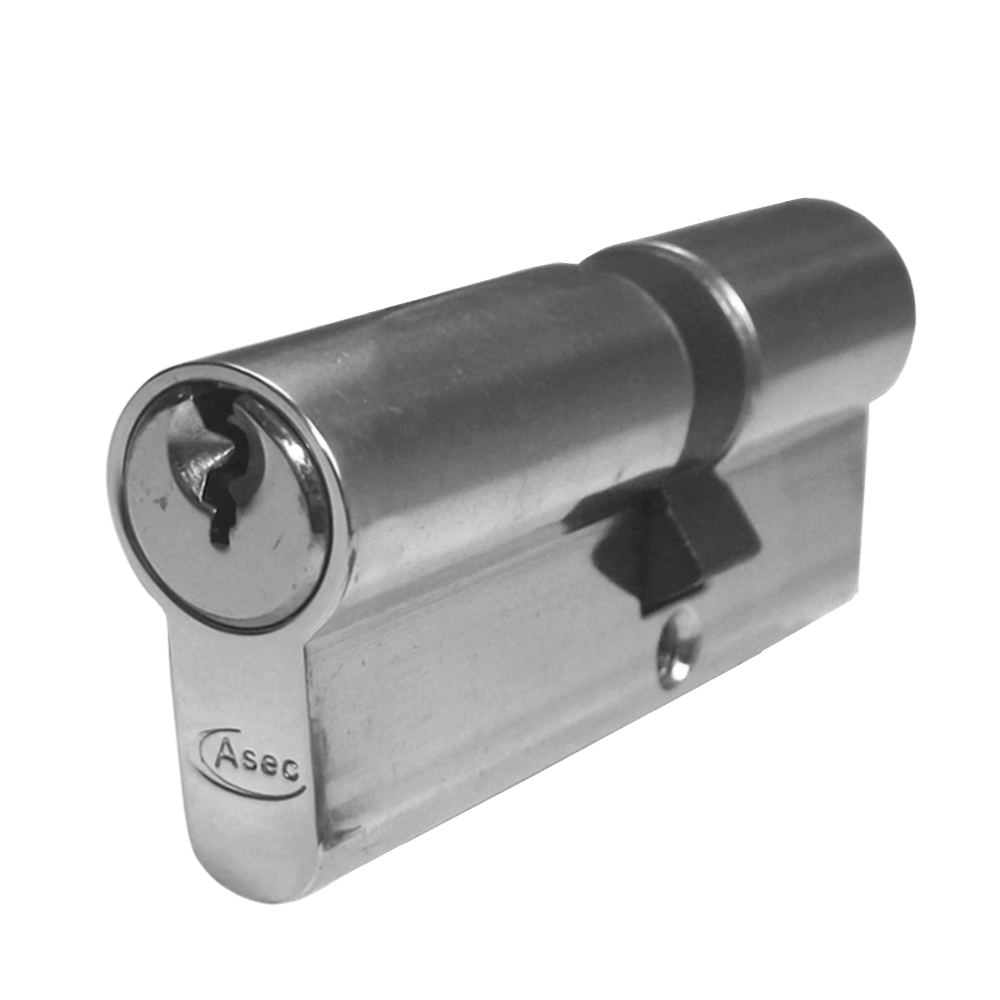 ASEC 5-Pin Euro Double Cylinder 65mm 30/35 25/10/30 Keyed To Differ - Nickel Plated