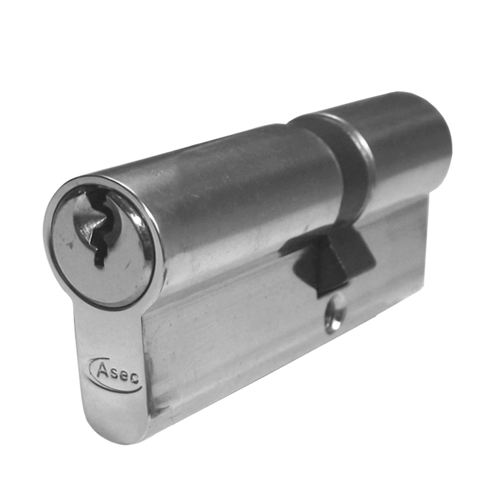 ASEC 5-Pin Euro Double Cylinder 70mm 30/40 25/10/35 Keyed To Differ - Nickel Plated