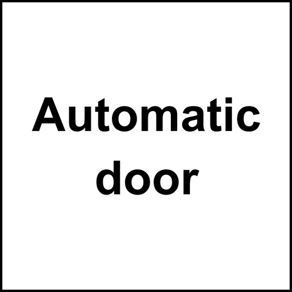 ASEC Automatic Door Sign 150mm x 150mm x 150mm - Black & White