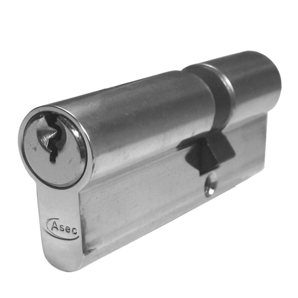 ASEC 5-Pin Euro Double Cylinder 80mm 30/50 25/10/45 Keyed To Differ - Nickel Plated