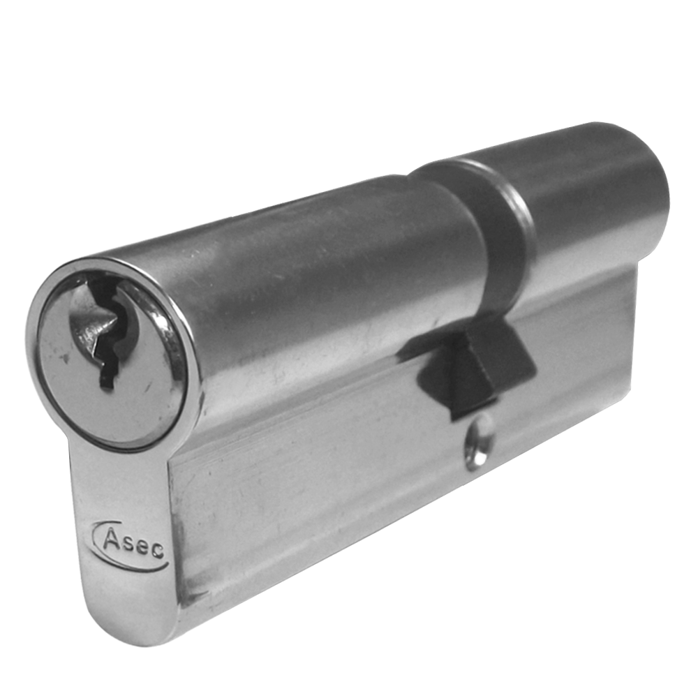 ASEC 5-Pin Euro Double Cylinder 90mm 40/50 35/10/45 Keyed To Differ - Nickel Plated