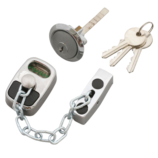ASEC Door Chain with External Cylinder White