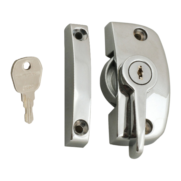 ASEC Window Pivot Lock Locking With 8.5mm Keep - Chrome Plated