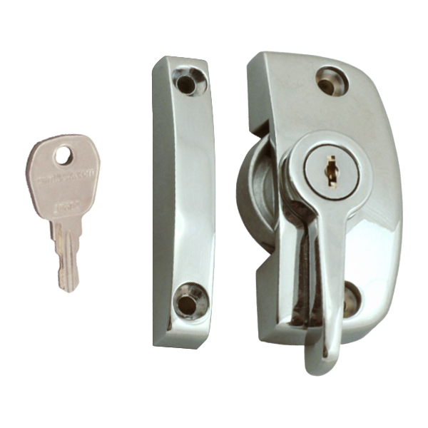 ASEC Window Pivot Lock Locking With 8.5mm Keep - Brushed Silver