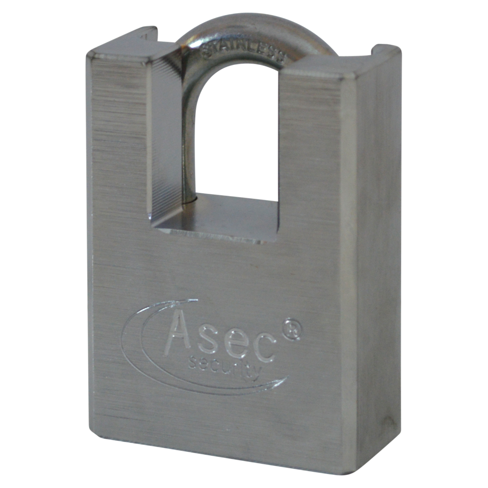 ASEC Closed Shackle Padlock with Removable Cylinder Closed Shackle - Silver