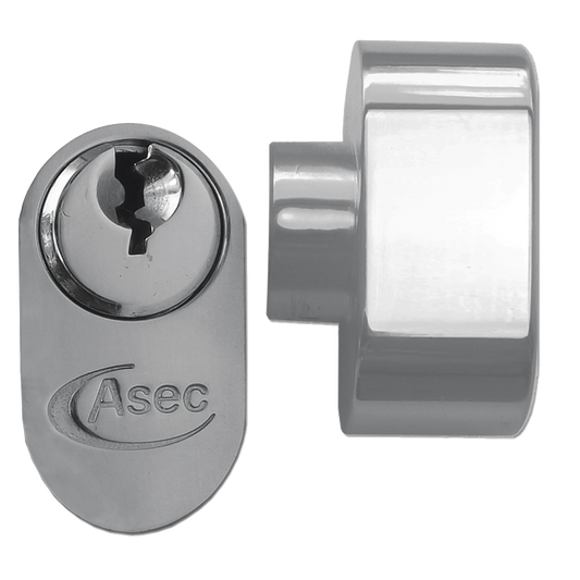 ASEC 5-Pin Oval Key & Turn Cylinder 60mm 30/T30 25/10/T25 Keyed To Differ - Nickel Plated