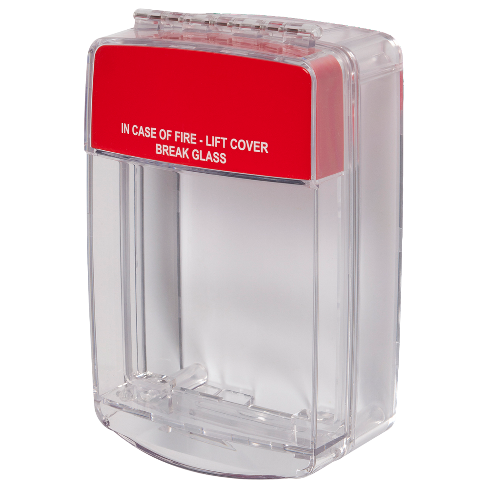 ASEC Alarmed Call Point Cover Red & Green - Clear