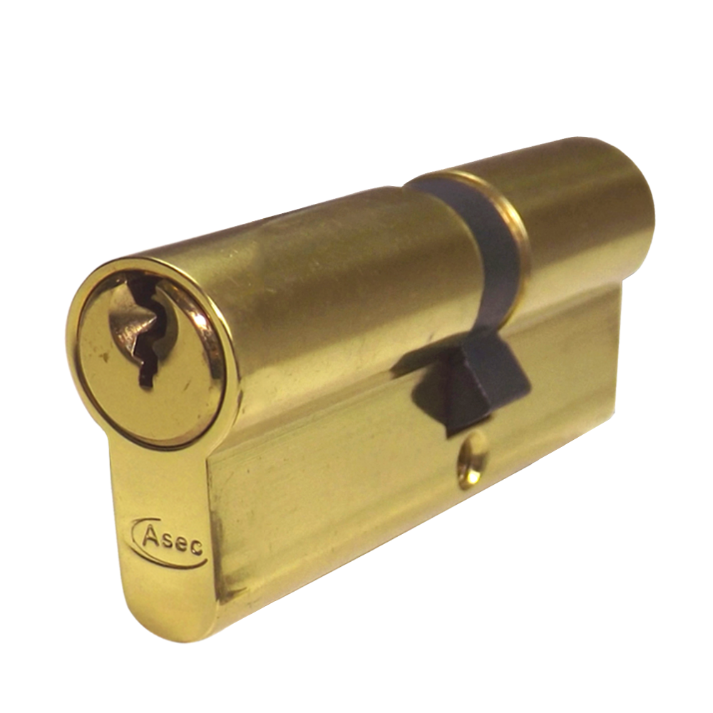 ASEC 5-Pin Euro Double Cylinder 70mm 35/35 30/10/30 Keyed To Differ - Polished Brass