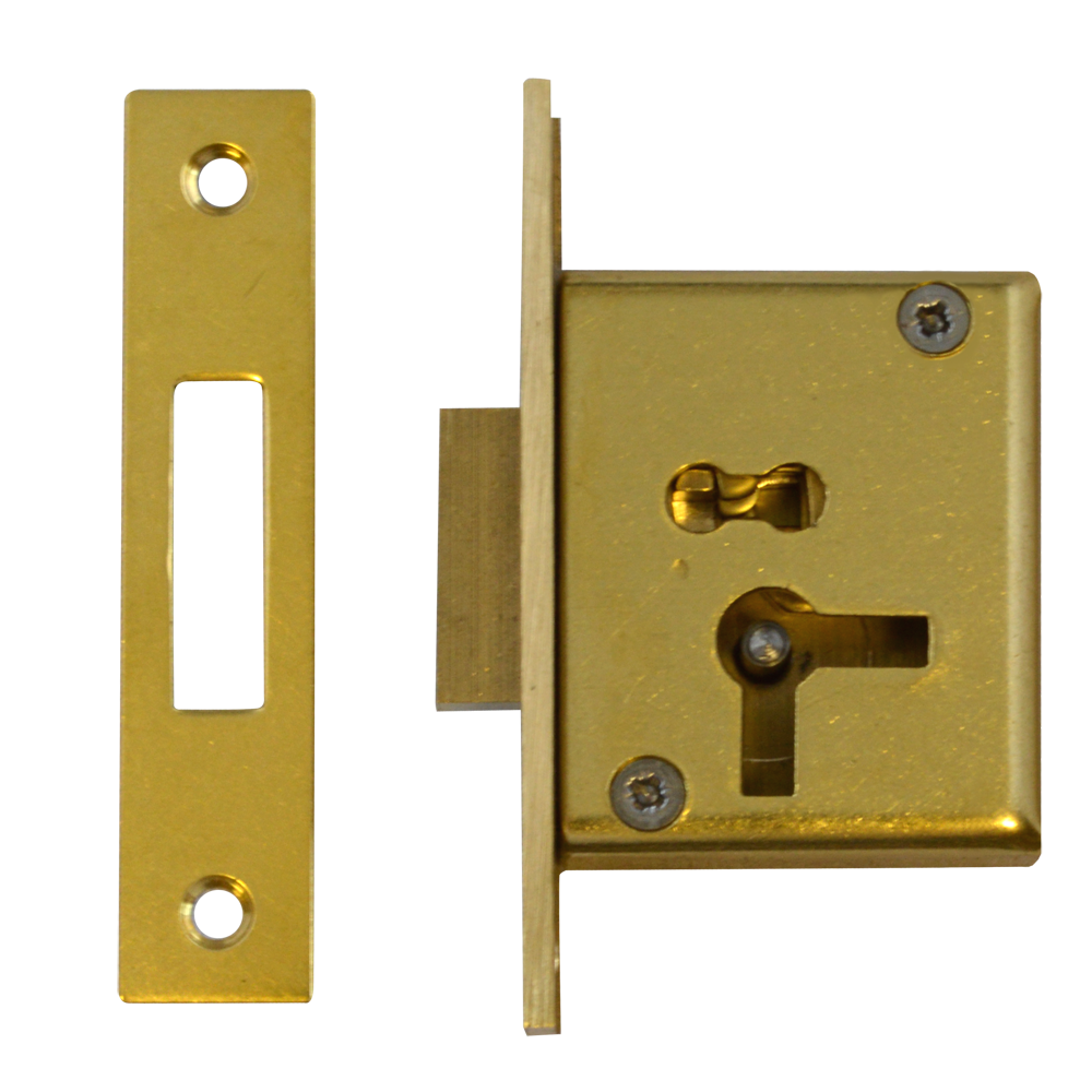 ASEC 50mm 2 Lever Cupboard Lock Left Hand - Satin Brass