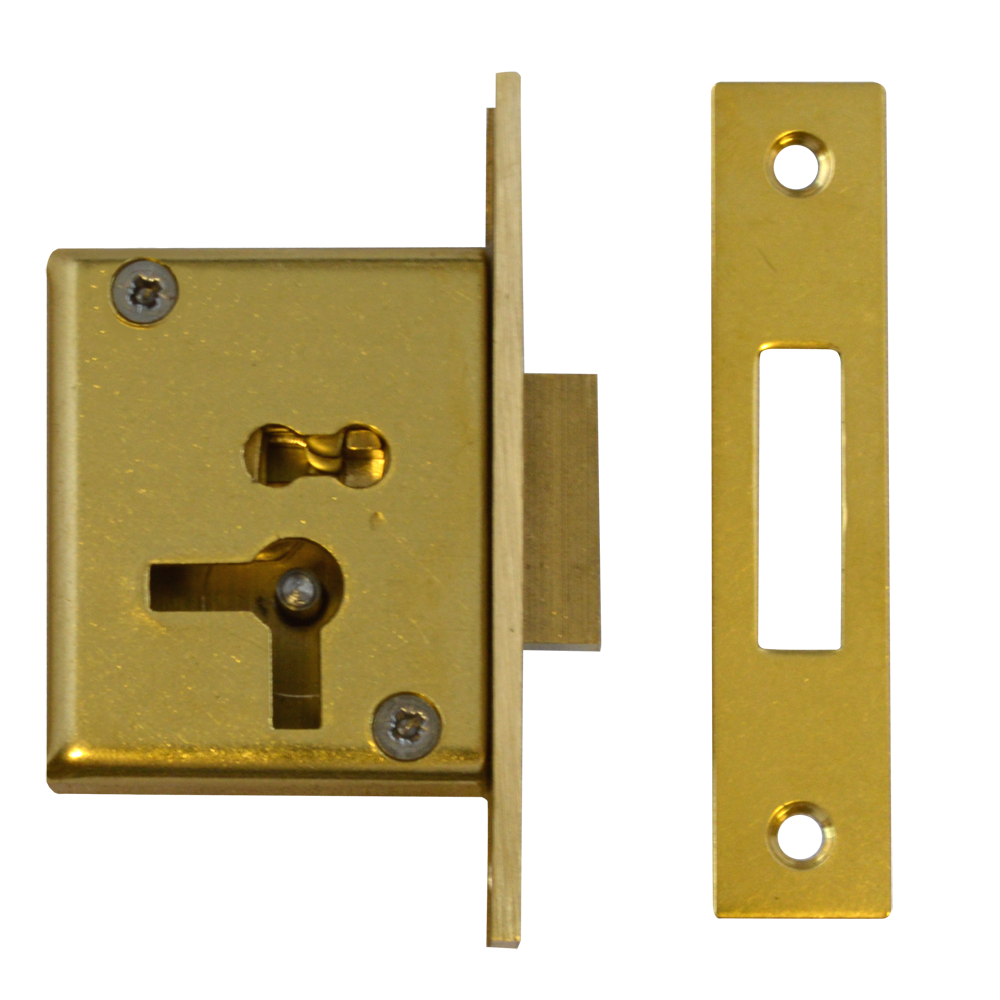 ASEC 50mm 2 Lever Cupboard Lock Right Hand - Satin Brass