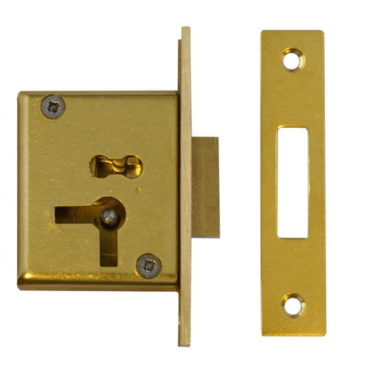 ASEC 50mm 2 Lever Cupboard Lock Right Hand - Satin Brass