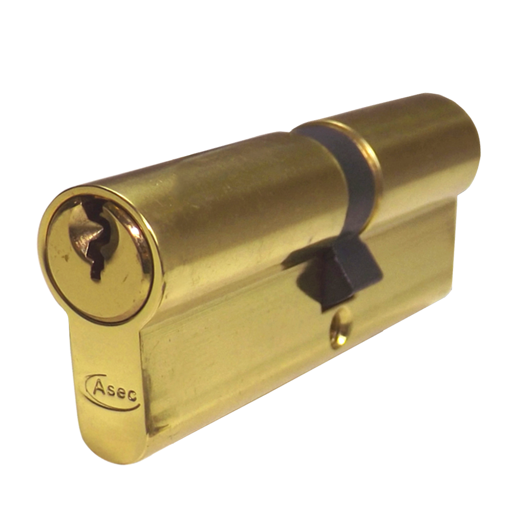 ASEC 5-Pin Euro Double Cylinder 80mm 40/40 35/10/35 Keyed To Differ - Polished Brass
