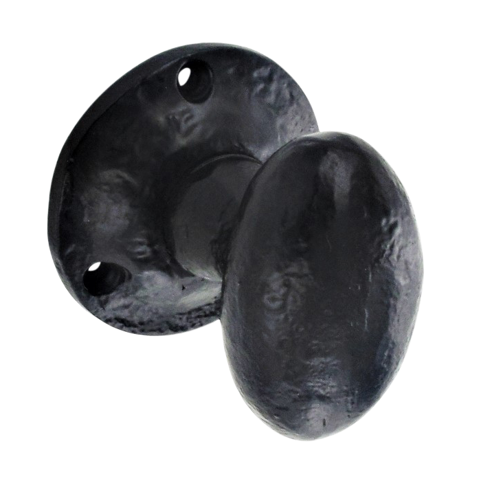 ASEC Sprung Antique Style Mortice Knobs 55mm - Black