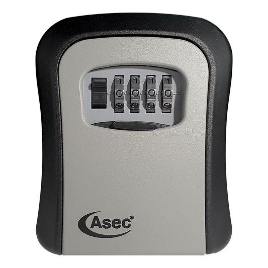 ASEC 4 Wheel Combination Key Safe Pro - Black & Silver