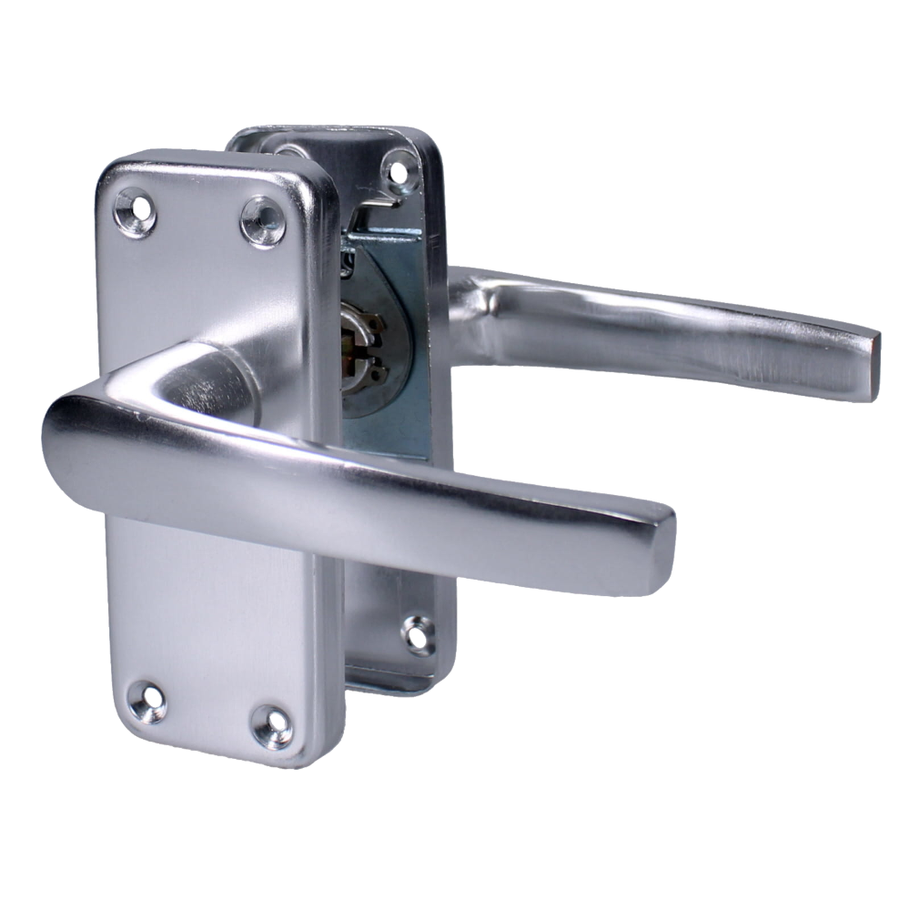 ASEC Stafford Plate Furniture Lever Latch Handle Polished Anodised Aluminium