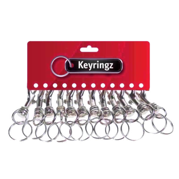 ASEC Metal Kamet Key Ring Pack Of 12 - Silver