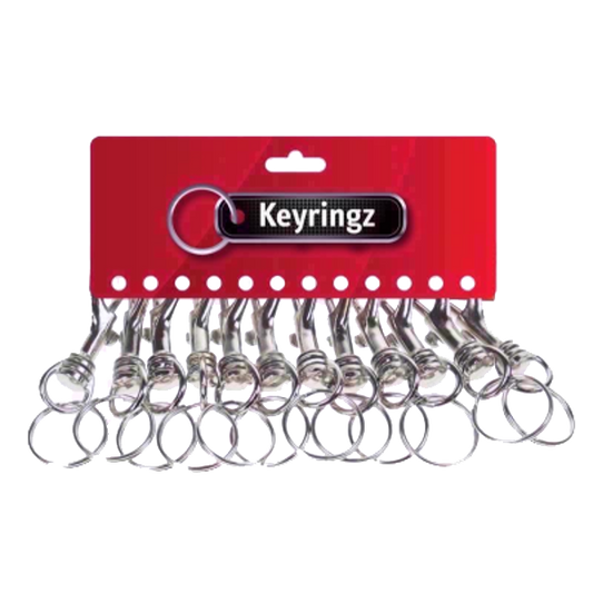 ASEC Metal Kamet Key Ring Pack Of 12 - Silver